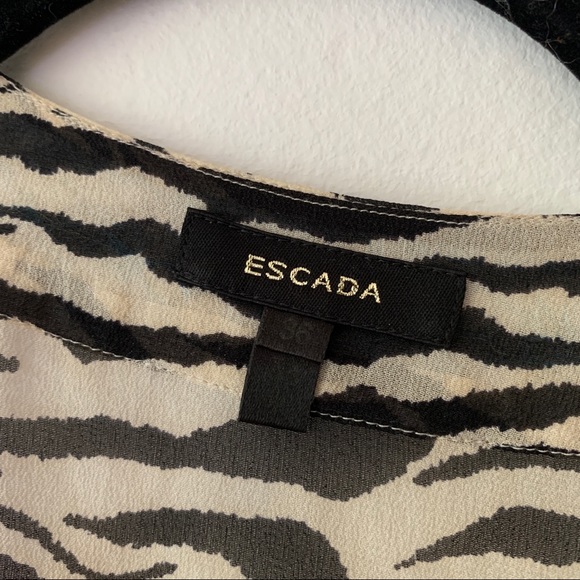 Vintage Escada Zebra Silk Embroidered Tunic Blouse - Picture 3 of 12